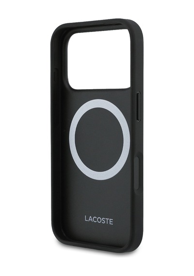 Apple Uyumlu iPhone 17 Pro Max Kılıf Lacoste Lisanslı M-safeli Pu Deri Kartlıklı Karışık Monogram Desenli Kahve Kahverengi