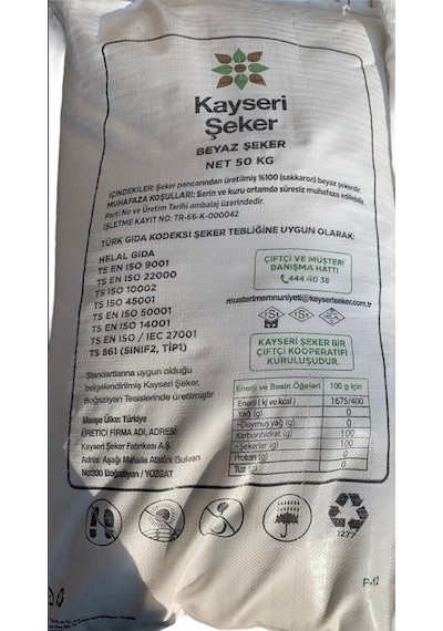 Kayseri Şeker Beyaz Şeker 50 KG