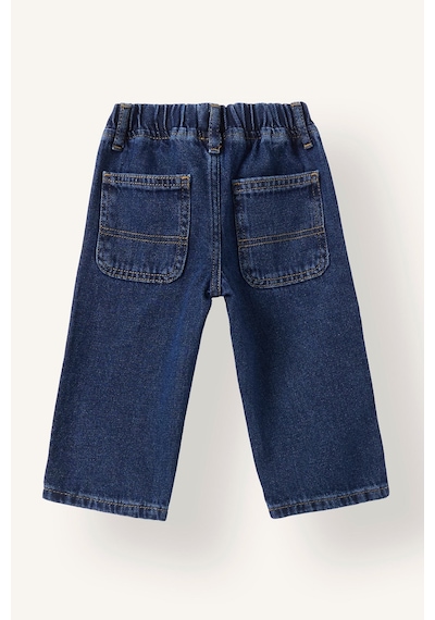 Defacto Loose Fit Beli Lastikli Armalı Jean Pantolon Erkek Bebek I3383a526wnnm34 Mavi-nm34