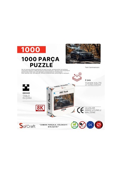 Black Bmw Coupe 1000 Parça Puzzle Standart
