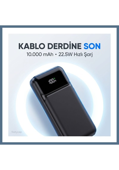 Buradabulabilirsin Snp-3006 10.000 Mah Hızlı Şarj Led Göstergeli Powerbank 3in1 Dahili Kablolu Powerbank Çoklu Giriş Bbz Çok Renkli