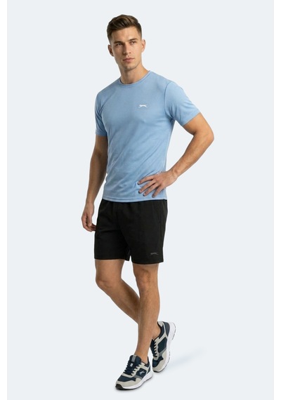 Slazenger Haunted I Erkek Saks Mavi Tişört