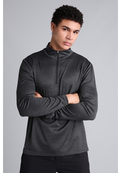 Defacto Slim Fit Dik Yaka Çabuk Kuruyan Nefes Alabilen Esnek Kumaş Fermuarlı Sporcu Uzun Kollu Body E9358ax26auar160 Antrasit-ar160