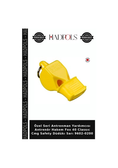 Özel Seri Antrenman Yardımcısı Antrenör Hakem Fox 40 Classıc Cmg Safety Düdükı Sarı 9602-0200