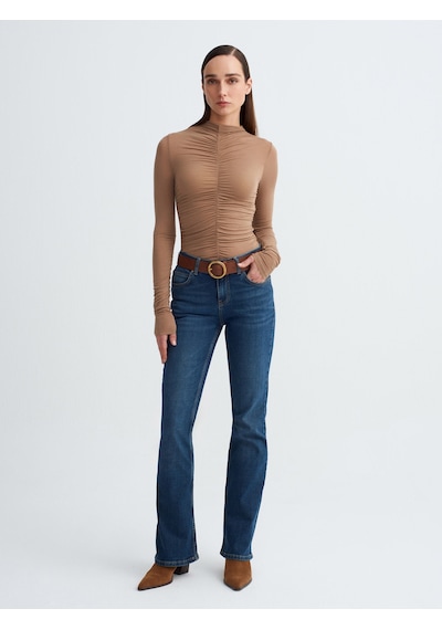 Dilvin 72277 Düşük Bel Likralı Jean-mavi Mavi