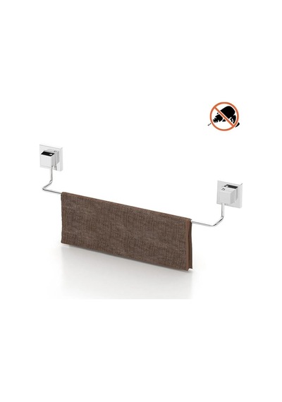 Tekno Tel Ef-260 Krom Uzun Havluluk Yapışkanlı/vidalı Deliksiz Metal Banyo Havlu Barı Krom