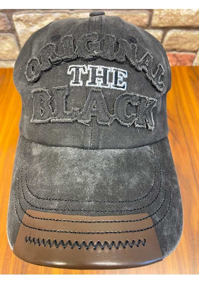 Hamze Original Black Logo Vintage Eskitme Yıkamalı Beyzbol Cap Şapka Siyah