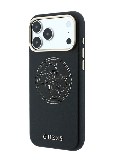 Apple iPhone 18 Pro Max Uyumlu Kılıf Guess Lisanslı M-safeli Pu Delikli 4g Ve Yazı Logolu Kapak Siyah