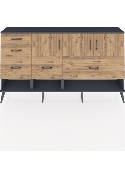 Arges Konsol 3 Raflı 5 Çekmeceli 3 Kapaklı 176x30x99 Antrasit-çam Atlas Çam - Antrasıt Arges Konsol 3 Raflı 5 Çekmeceli 3 Kapaklı 176x30x99 Antrasit-çam Atlas Çam - Antrasıt