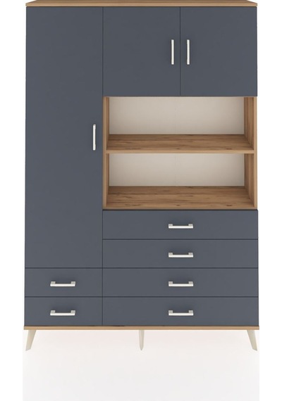 Arges Dolap 8 Raflı 6 Çekmeceli 3 Kapaklı 132x30x195 Çam-antrasit/antrasit Antrasıt/antrasıt Arges Dolap 8 Raflı 6 Çekmeceli 3 Kapaklı 132x30x195 Çam-antrasit/antrasit Antrasıt/antrasıt
