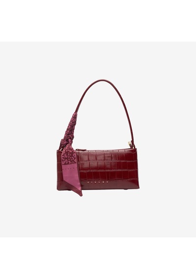 Kroko Bordo Omuz Çantası Kadın Sısley Sly 482 Sisley
