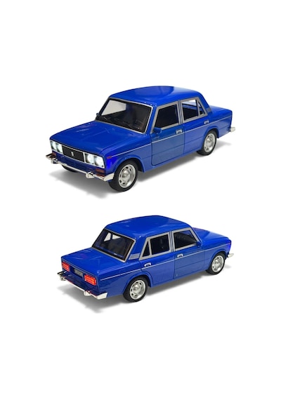 Lada Vaz 2107 Metal Diecast Model Araba 1:24 Ölçek 18cm Sesli Işıklı Çek Bırak Lacivert Çok Renkli