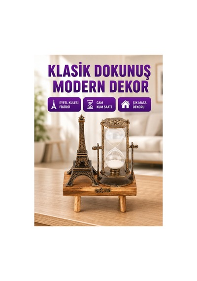 Masa Üstü Ahşap Kum Saati Dekoratif, Dayanıklı Ve Şık Mariposascrt