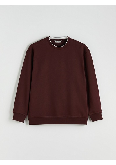 Lcw Vision Bordo Bisiklet Yaka Erkek Kalın Sweatshirt