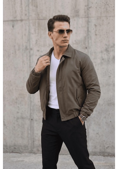 Oksit Muxi Slim Fit Fermuarlı Ve Çıtçıt Korumalı Astarlı Suya Dayanıklı Erkek Mevsimlik Bomber Ceket Haki Oksit Muxi Slim Fit Fermuarlı Ve Çıtçıt Korumalı Astarlı Suya Dayanıklı Erkek Mevsimlik Bomber Ceket Haki