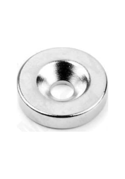 Dünya Magnet 5 Adet D15mm X 10/5,5mm X 3mm Havşa Delikli Güçlü Vida Atılabilir Neodyum Mıknatıs
