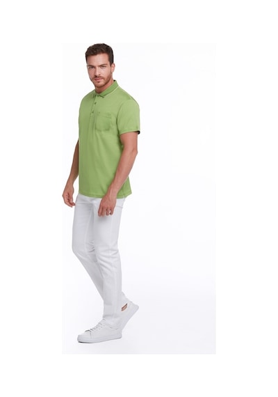 Hatemoğlu Fıstık Yeşili Regular Fit %100 Pamuk Basic Polo Yaka T-Açık Fıstık