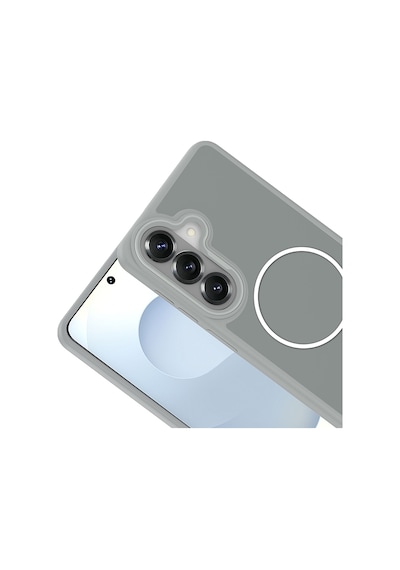 Ardemix Samsung Uyumlu Galaxy S26 Plus Kılıf M-safe Şarj Özellikli Metal Kamera Çerçeveli Zore Sanremo Silikon Kapak - Gri