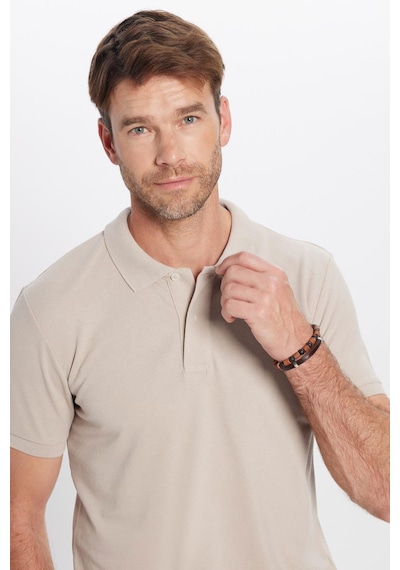 Tudors Erkek Slim Fit Dar Kesim %100 Pamuk Gri Polo Yaka Tişört-32780 Gri