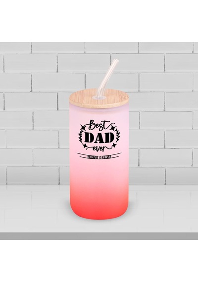Bk Gift İsimli Dad Tasarımlı Kırmızı Renk Pipetli Buzlu Cam Bardak 600ml - 9, Babaya Hediye, Doğum Günü Hediyesi Kobitmeyen137852 Bk Gift