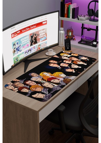 Ginga Eiyuu Densetsu Anime V4 - 90x40 Xxl Gaming Kauçuk Kaymaz Taban Mouse Pad Fare Altlığı