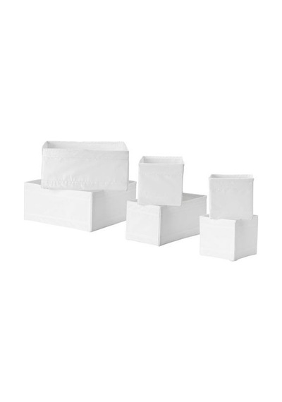 Ikea Skubb 6 Parça Çekmece İçi Organizer Seti 14 X 14 X 13 / 28 X 14 X 13 / 28 X 28 X 13 Cm Beyaz