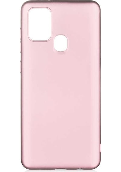 Kilifone - Samsung Uyumlu Galaxy A21s - Kılıf Mat Renkli Esnek Premier Silikon Kapak - Rose Gold