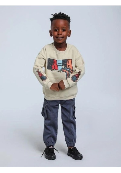 Jack Lions Erkek Bebek Fresh Dokulu İnce Şardonlu 3 İplik Sweatshirt-14748 Bej