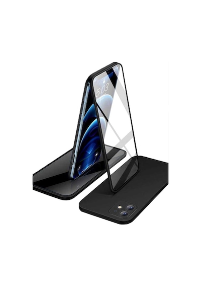 Apple iPhone Uyumlu 11 360 Derece Tam Kaplayan Cam Kapak Kılıf