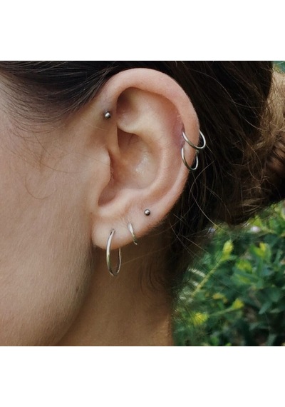 8 Mm Silver Cerrahi Çelik Düz Halka Tragus Piercing Helix Kıkırda Renkli