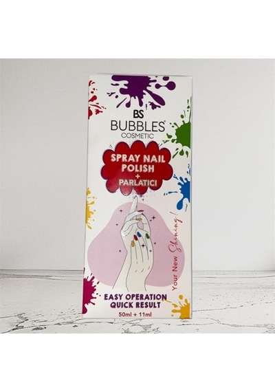 Tr Bs Bubbles Sprey Oje, Uv Koruma, Hızlı Sonuç, Kolay Uygulama, 12 Renk Seçeneği, 50ml + 11ml
