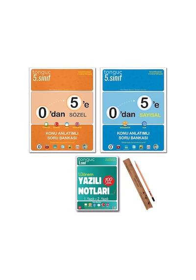 Tonguç 5. Sınıf 0 Dan 5 E Konu Anlatımlı Soru Bankası Tüm Dersler - 1. Dönem Yazılı Notları Set 3 Kitap