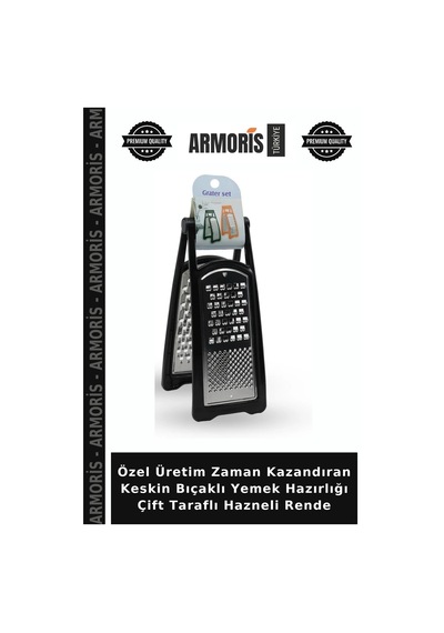 Özel Üretim Zaman Kazandıran Keskin Bıçaklı Yemek Hazırlığı Çift Taraflı Hazneli Rende Çok Renkli