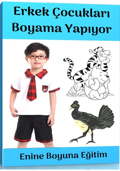 Erkek Çocukları Boyama Yapıyor Kitabı