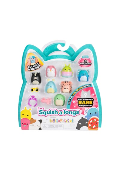 Mini-squish 8'li Paket Dalga 3, Stil 1 - Kokarca, Pembe Penguen, Mavi Axolotl, Aksesuarlar Ve