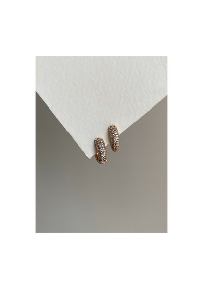 Çelik Rose Gold Sıra Taşlı Missy Küpe -kararma Yapmaz- Pembe
