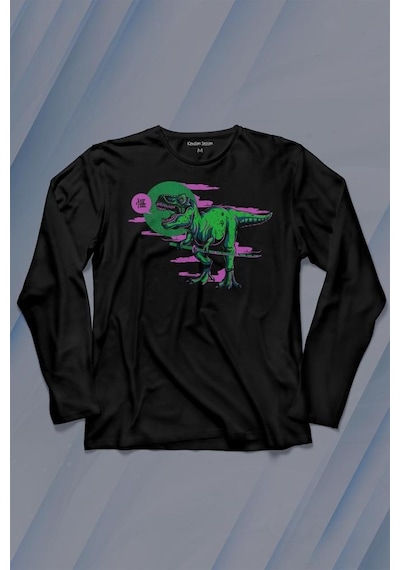 Dinazor Dinosaurs T-rex Streetwear Sokak Urban Uzun Kollu Tişört Baskılı T-shirt 001