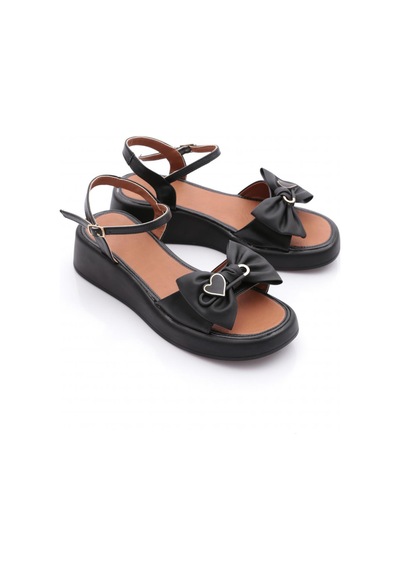 Dgn 7003 Kadin Fiyonk Detayli Sandalet Siyah