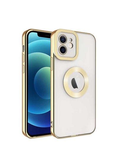Apple Uyumlu iPhone 11 Kılıf Kamera Korumalı Logo Gösteren Zore Omega Kapak Rose Gold