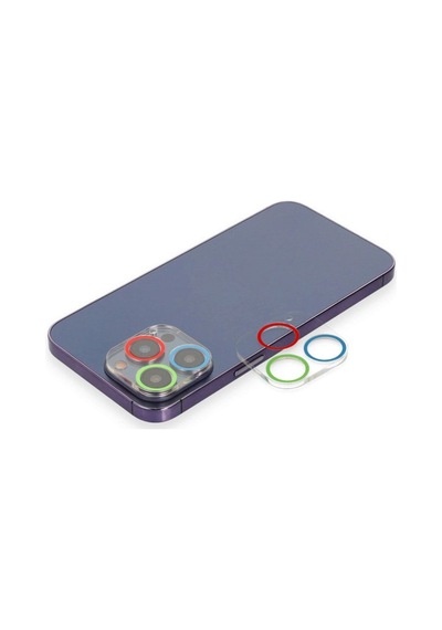Apple Uyumlu iPhone 12 Pro Max Renkli Kamera Lens Koruma Cam - Mavi-yeşil Çok Renkli