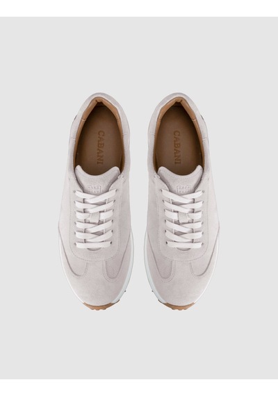 Açık Gri Süet Hakiki Deri Kadın Sneaker Ayakkabı