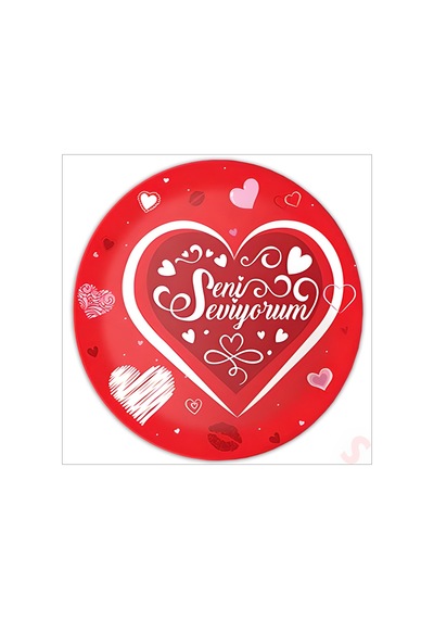 Seni Seviyorum Karton Tabak - 22cm x 8 Adet