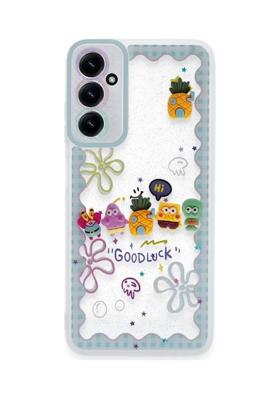 Newface Samsung Galaxy A05s Kılıf Sweet Desenli Silikon Kapak - Açık Mavi