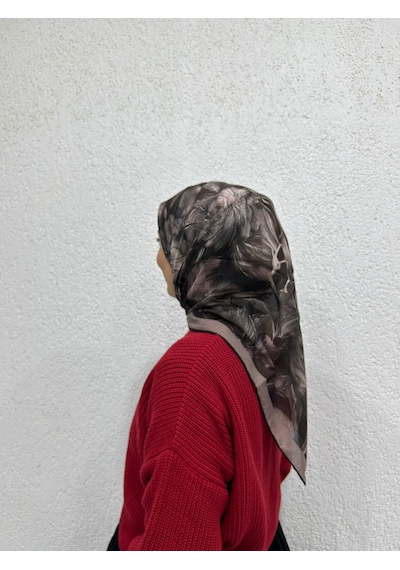 Siyane Scarf Lotus Desen Eşarp 10 Kahve