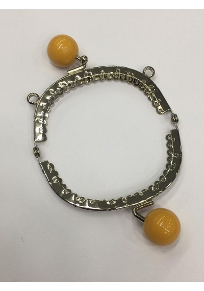 Karantuhafiye Çanta Ve Cüzdan Klipsi Oval 16 Cm Incili Model Gümüş Hardal İnci Gümüş Hardal İnci Çok Renkli