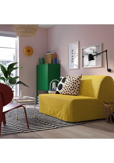 Ikea Sarı Konforlu Kanepe - 2'li Yataklı Kanepe