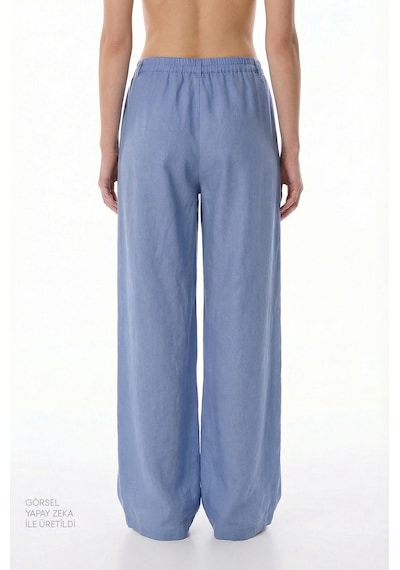 Penti Koyu Mavi Linen Pantolon