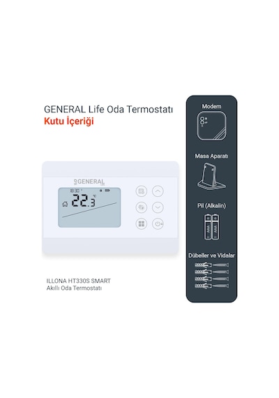 General ILLONA Ht330S Smart Kablosuz Akıllı Oda Termostatı