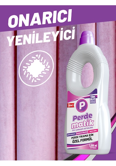 Perdematik Tül Dantel Perde ve Hassas Kumaşlar için Sıvı Deterjan 1200 ML