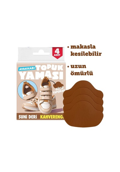 Ayakkabı Topuk Yaması Ayakkabı Tamir Yaması Sunni Deri Kendinden Yapışkanlı-kahverengi